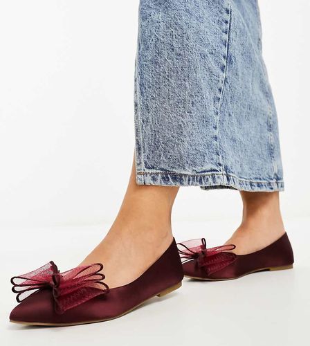 Lila - Ballerines larges à naud - Bordeaux - Asos Design - Modalova