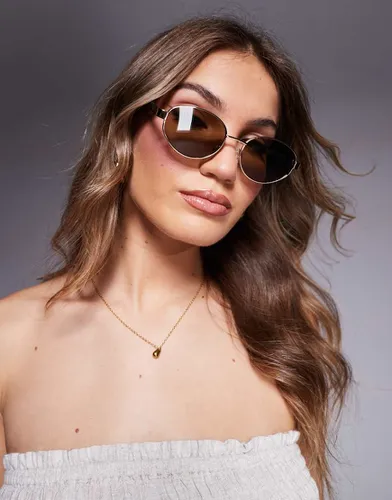 Lunettes De Soleil ASOS DESIGN Dore pour Femme Modalova