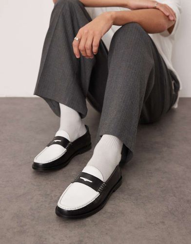 Mocassins en cuir - et blanc - Asos Design - Modalova