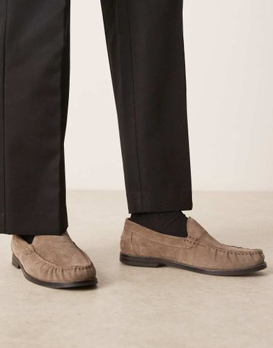 Mocassins froncs en daim - Taupe - Asos Design - Modalova