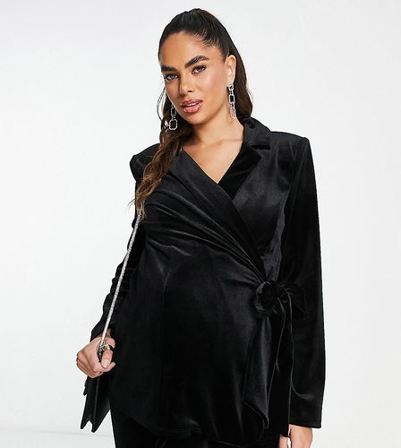 Maternity - Blazer de costume en velours avec ceinture nouée sur le côté - Asos Design - Modalova