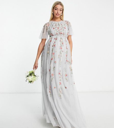 ASOS DESIGN Maternity - L'invitée - Robe longue à fleurs brodées et ornements - pastel - Asos Maternity - Modalova