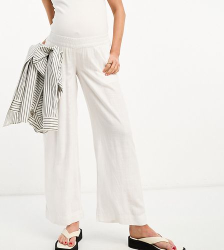 ASOS DESIGN Maternity - Pantalon à enfiler en lin - cassé - Asos Maternity - Modalova