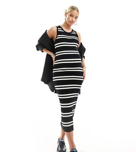 ASOS DESIGN Maternity - Robe sans manches longueur mollet en maille rayée - Asos Maternity - Modalova