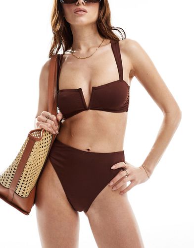 Maya - Mix & Match - Haut de bikini à armatures - Marron chocolat - Asos Design - Modalova