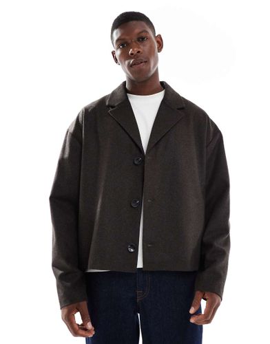 Manteau aspect laine - Marron - Asos Design - Modalova