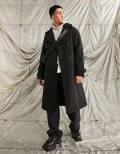 Manteau oversize en laine mélangée avec col en imitation peau de mouton - Asos Design - Modalova