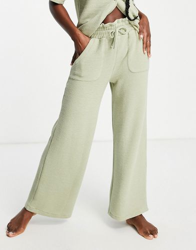 Mix & Match - Pantalon de pyjama en jersey froissé - Sauge - Asos Design - Modalova