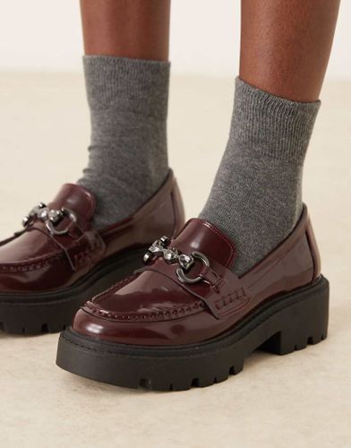 Milan - Mocassins chunky avec chane - Bordeaux - Asos Design - Modalova
