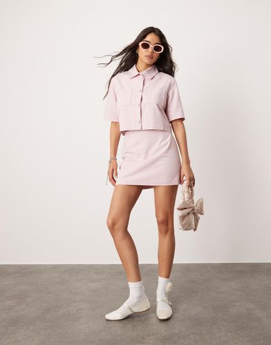 Mini-jupe d'ensemble ajustée en lin mélangé - Asos Design - Modalova