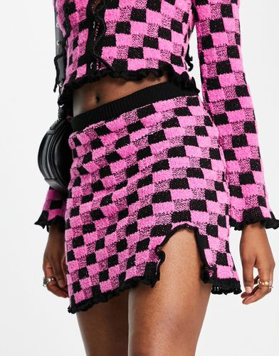 Mini-jupe d'ensemble en bouclé texturé à damier - Asos Design - Modalova