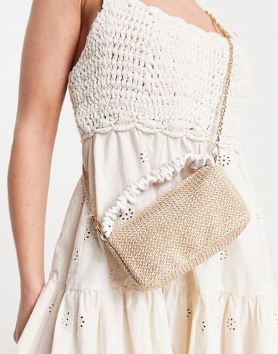 Mini sac en paille à bandoulière amovible et poignée supérieure froncée - Asos Design - Modalova
