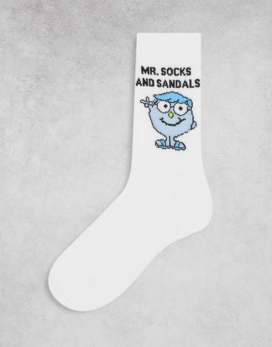 Mr Men - Chaussettes de sport avec inscription Mr Socks and Sandals - Asos Design - Modalova