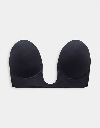Soutien-gorge dos-nu pigeonnant sans bretelles avec côtés adhésifs - Noir - Asos Design - Modalova