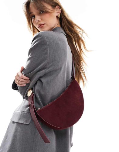 Sac à main en daim avec dôme métallique - Bordeaux - Asos Design - Modalova