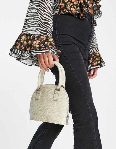 Sac de bowling avec poignées supérieures et bandoulière amovible - Taupe croco - Asos Design - Modalova