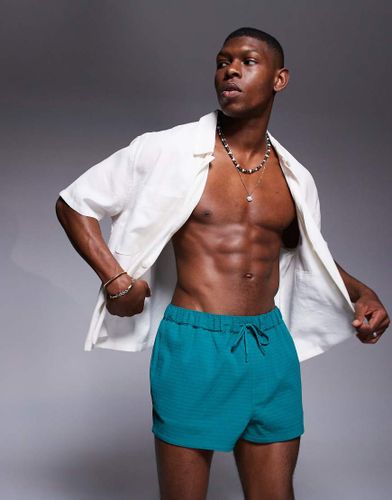 Short de bain textur super court - Sarcelle - Asos Design - Modalova