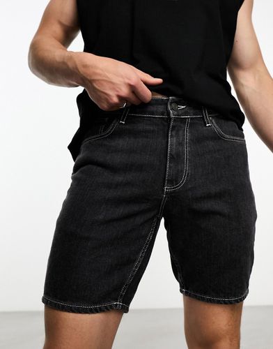 Short en jean rigide coupe classique à coutures contrastantes - Asos Design - Modalova