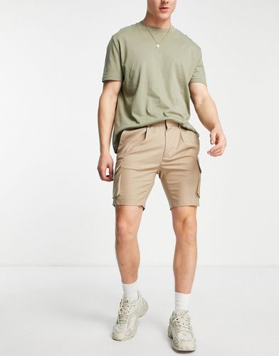 Short habillé ajusté à poches cargo - Taupe - Asos Design - Modalova