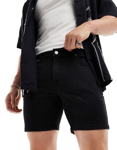 Short skinny en jean mi-long - délavé - Asos Design - Modalova