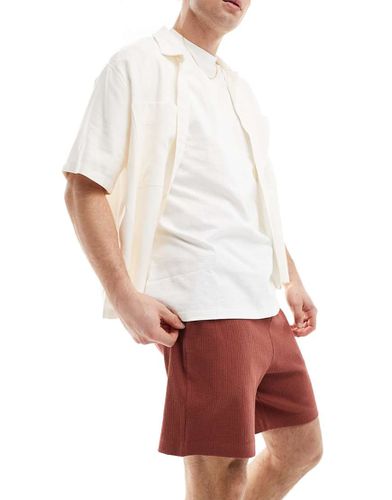 Short slim gaufré - Bordeaux - Asos Design - Modalova