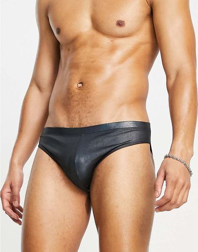 Slip de bain - Anthracite métallisé - Asos Design - Modalova