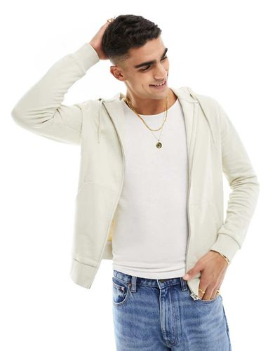 Sweat à capuche zippé - Beige clair - Asos Design - Modalova