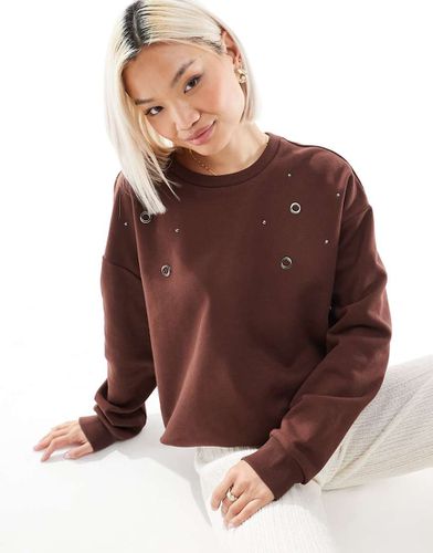 Sweat orné d'aillets - Chocolat - Asos Design - Modalova