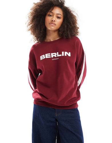 Sweat oversize avec imprimé Berlin - Bordeaux - Asos Design - Modalova