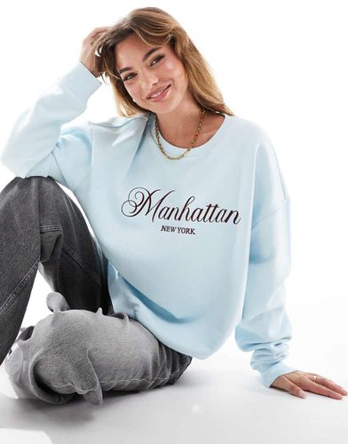 Sweat-shirt oversize avec motif Manhattan New York - pastel - Asos Design - Modalova