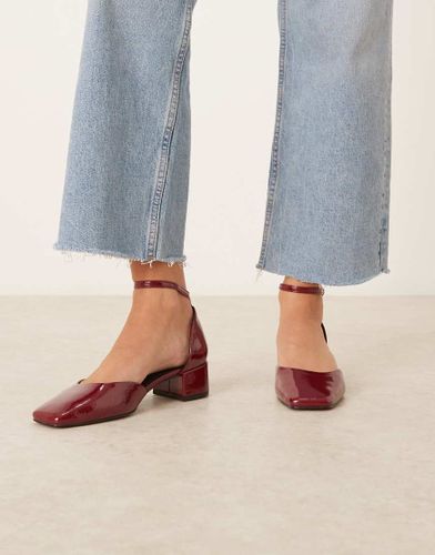 Sweet - Chaussures  talon carr mi-haut - Bordeaux verni - Asos Design - Modalova
