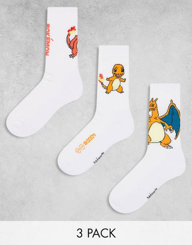 Pokémon - Lot de 3 paires de chaussettes à motif Salamèche - Asos Design - Modalova