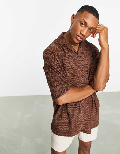 Polo texturé oversize avec col à revers - Asos Design - Modalova