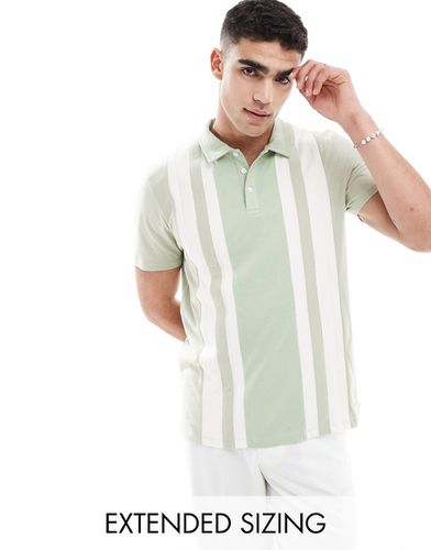 Polo avec rayures - Vert et blanc - Asos Design - Modalova
