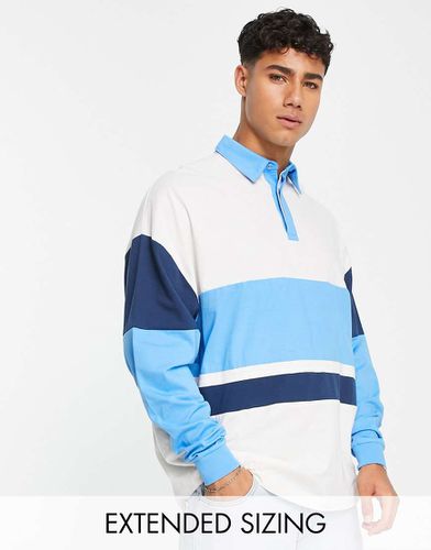 Polo de rugby oversize color block à manches longues - Asos Design - Modalova