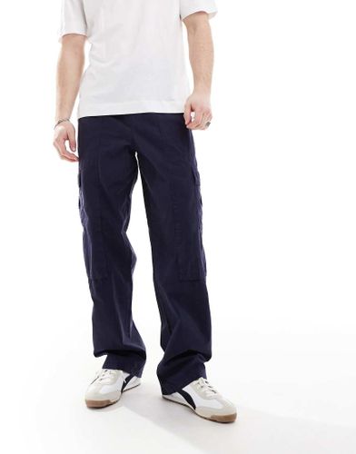 Pantalon cargo ample - Bleu marine - Asos Design - Modalova