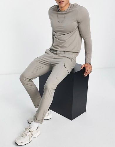 Pantalon cargo ajusté - Beige foncé - Asos Design - Modalova