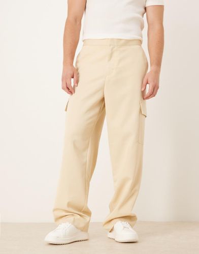 Pantalon cargo habill  pinces coupe ample  enfiler - beurre - Asos Design - Modalova