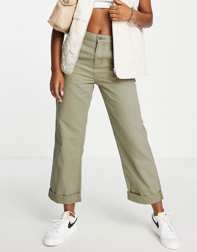 Pantalon cargo minimaliste à coutures contrastantes - Kaki - Asos Design - Modalova