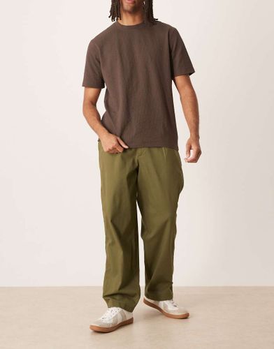 Pantalon chino droit  pinces coupe ample - Kaki - Asos Design - Modalova