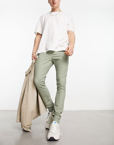 Pantalon chino effet seconde peau - Kaki - Asos Design - Modalova