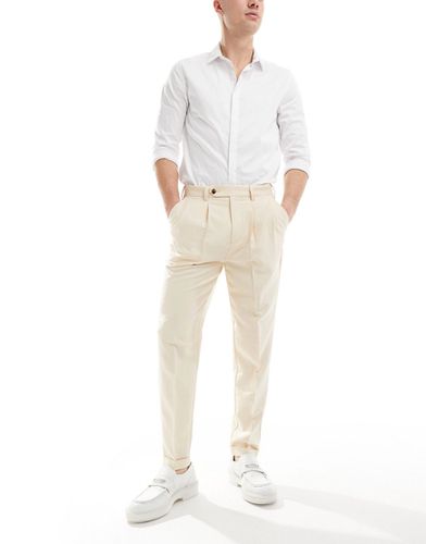 Pantalon chino fuselé élégant en sergé de coton de qualité supérieure - Blanc cassé - Asos Design - Modalova