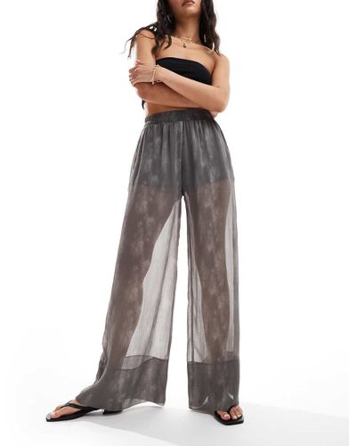 Pantalon à enfiler avec superposition transparente à imprimé fumée - Asos Design - Modalova