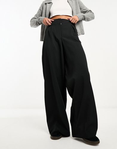 Pantalon ample avec rayures et coutures à la taille - Noir - Asos Design - Modalova