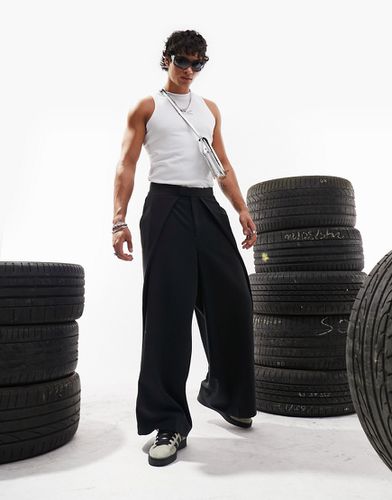 Pantalon ample habillé à grand pince - Noir - Asos Design - Modalova
