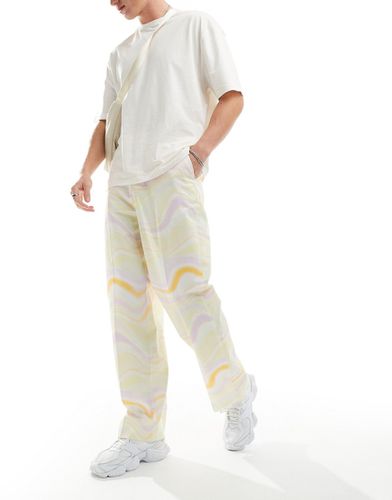 Pantalon ample habillé à imprimé vagues - Asos Design - Modalova