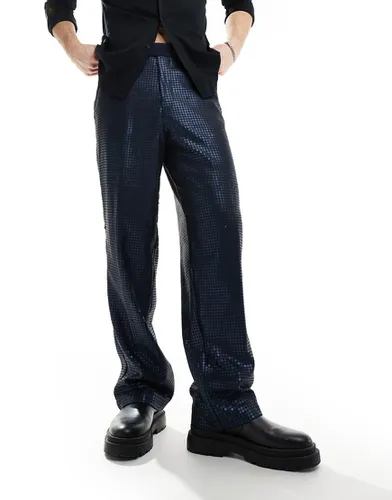 Pantalon ample habillé orné de sequins - fleuri - Asos Design - Modalova