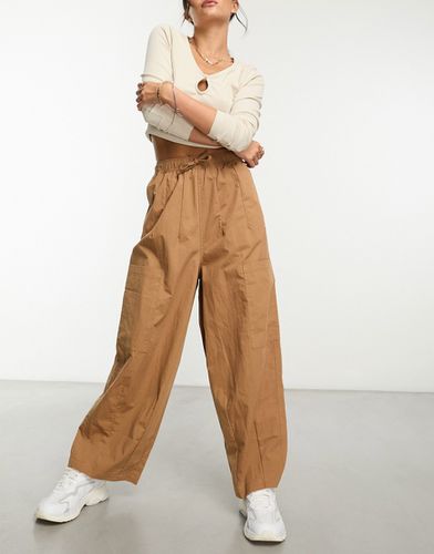 Pantalon ample texturé à enfiler - Moutarde - Asos Design - Modalova