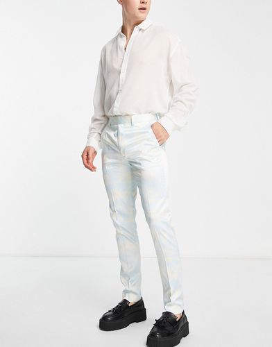 Pantalon ajusté élégant en satin imprimé ondulé - Asos Design - Modalova