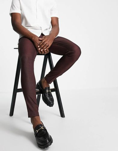 Pantalon ajusté habillé à pois - Bordeaux - Asos Design - Modalova